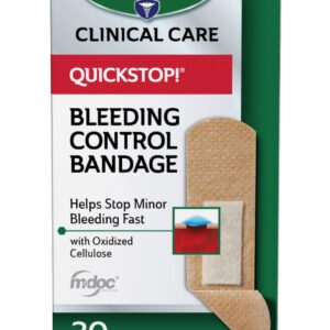 CURAD QuickStop! Flex-Fabric Bandages, 0.75x2.83 Inch, 30/Box, One Box