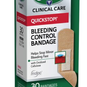 CURAD QuickStop! Flex-Fabric Bandages, 0.75x2.83 Inch, 30/Box, One Box