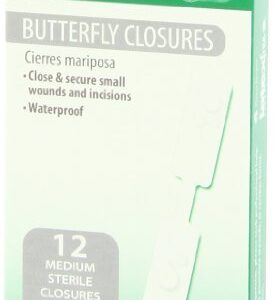 Curad Waterproof Butterfly Adhesive Bandages, 1.75" x .375", 12 Count