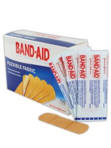 johnson & johnson jj4444 band-aid woven adhesive bandages, 1" x 3", tan (box of 100)