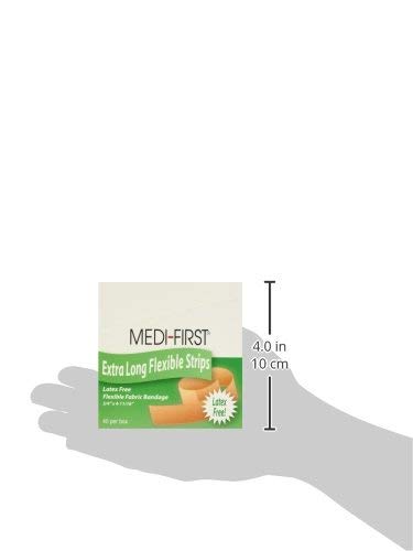 Medique 62178 Medi-First Latex Free Woven Bandages, Extra Long, 3/4-Inch X 4-11/16-Inch, 40-Per Box