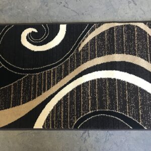 Modern Runner Contemporary Area Rug Dark Brown Black Beige Carpet King Design 344 (2 Feet X 7 Feet 3 Inch )