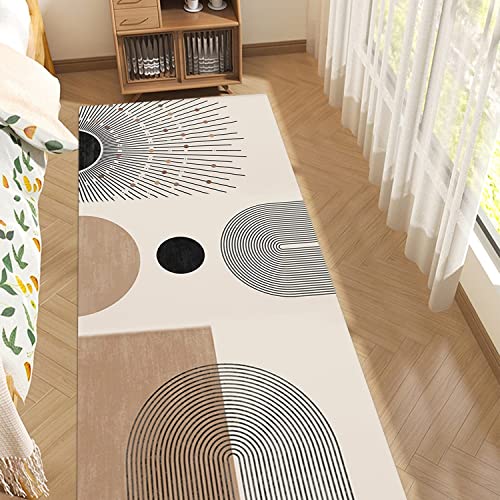 GUBIYU Boho Bedroom Area Rugs Modern Abstract Runner Rugs for Living Room Non Slip Bathroom Floor Carpet Decoratvie Nursery Room Decor Beige Brown Black Rugs for Bedroom Aesthetic 23.6"x59"