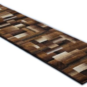 Masada Rugs, Modern Contemporary Runner Area Rug, Brown Black Beige (2 Feet X 7 Feet)