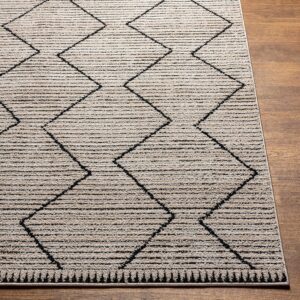 Hauteloom Casablanca Collection Living Room Bedroom Runner Rug - Cozy Moroccan Farmhouse Carpet - Black, Brown, Beige - 2'7" x 7'3"