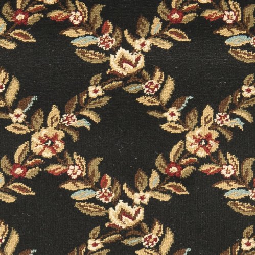 SAFAVIEH Lyndhurst Collection Runner Rug - 2'3" x 8', Black & Brown, Traditional Floral Trellis Design, Non-Shedding & Easy Care, Ideal for High Traffic Areas in Living Room, Bedroom (LNH557-9025)