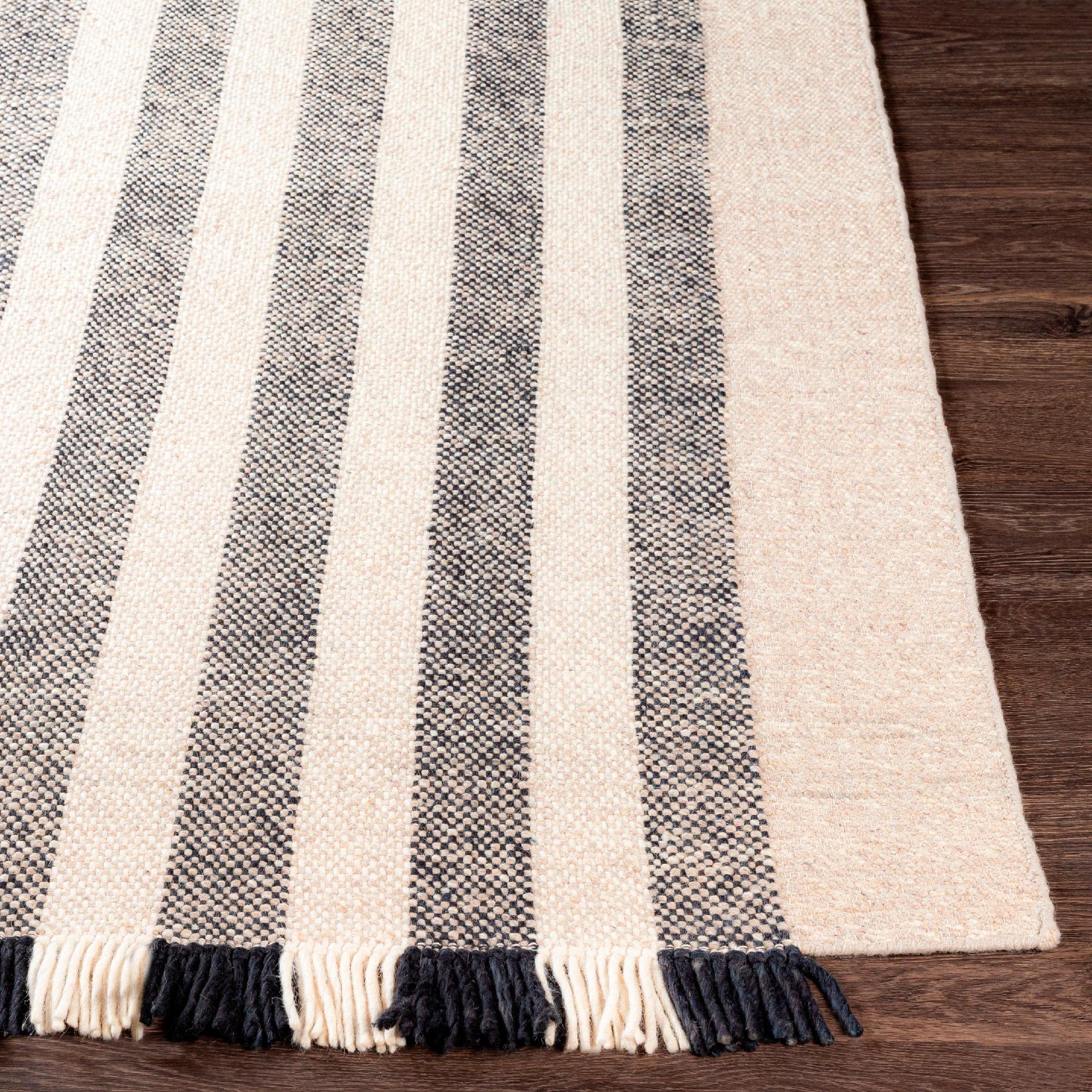 Mark&Day Wool Rugs, 2x8 Lavant Modern Black Runner Area Rug, Black Beige Brown Carpet for Hallway, Kitchen, Bedroom or Living Room (2'6" x 8' Runner)