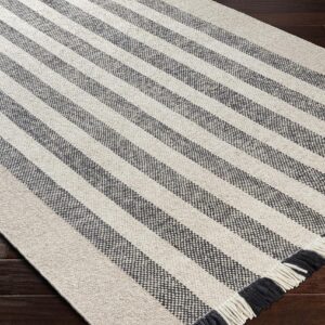 Mark&Day Wool Rugs, 2x8 Lavant Modern Black Runner Area Rug, Black Beige Brown Carpet for Hallway, Kitchen, Bedroom or Living Room (2'6" x 8' Runner)