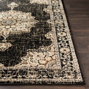 Mark&Day Area Rugs, 2x8 Pense Traditional Black Runner Area Rug, Black Brown Cream Carpet for Hallway, Kitchen, Bedroom or Living Room (2'2" x 7'7" Runner)