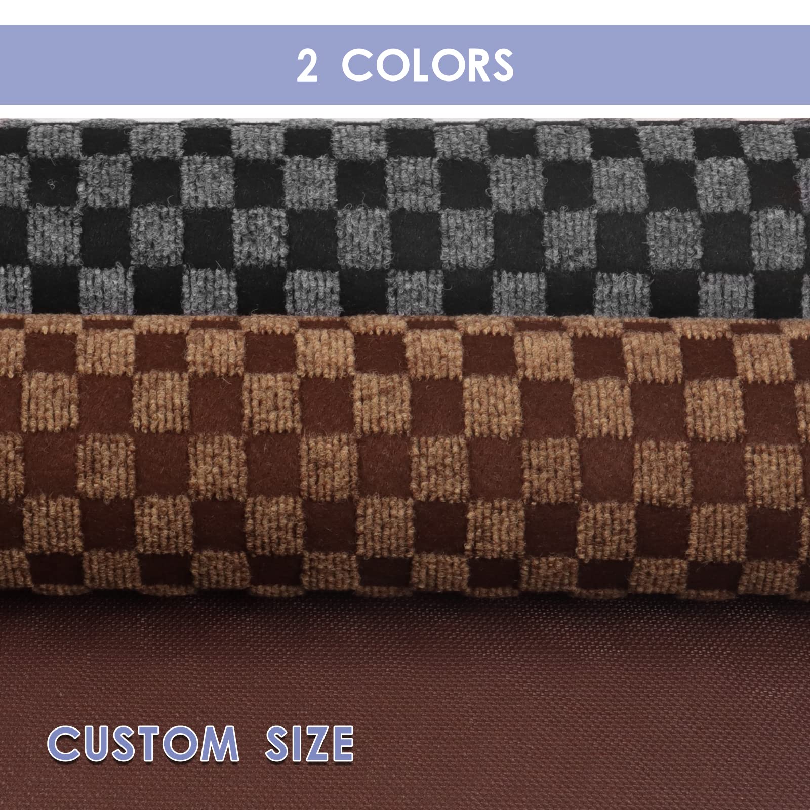 FREADEM Runner Rugs for Hallways, 4FT x 7FT Non Slip Kitchen Area Rug Entryway Runner Laundry Room Rug, 2-82 FT Indoor Outdoor Carpet Runners with Rubber Backing, Checkered Brown