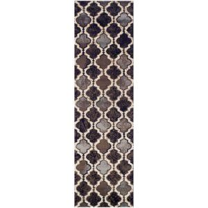 BLUENILEMILLS BNM Viking Modern Geometric Polypropylene Durable and Non-Slip Indoor Area Rug with Jute Backing for Your Home Décor, 2' 7" x 8', Choclate