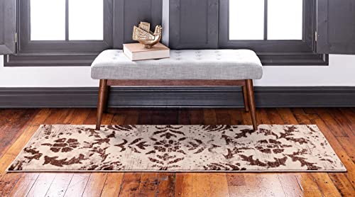 Rugs.com Nepal Collection Rug – 6 Ft Runner Chocolate Brown Medium Rug Perfect for Hallways, Entryways