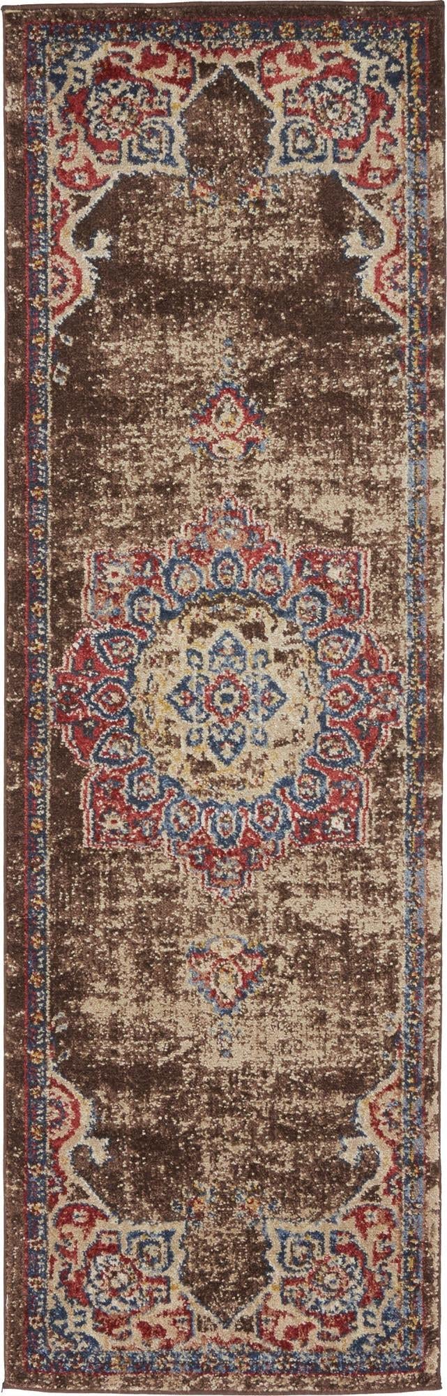 Rugs.com Eden Collection Rug – 6 Ft Runner Chocolate Brown Medium Rug Perfect for Hallways, Entryways