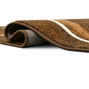 HR Mocha Brown and Beige Modern Contemporary Abstract Area Rugs Marble Pattern