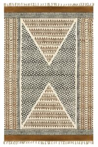 casavani collection runner - 5x10 area rug black & brown cotton dhurrie geometric kilim rug indoor outdoor use carpet flatweave rugs for home & foyer corridor hallway & stair runner