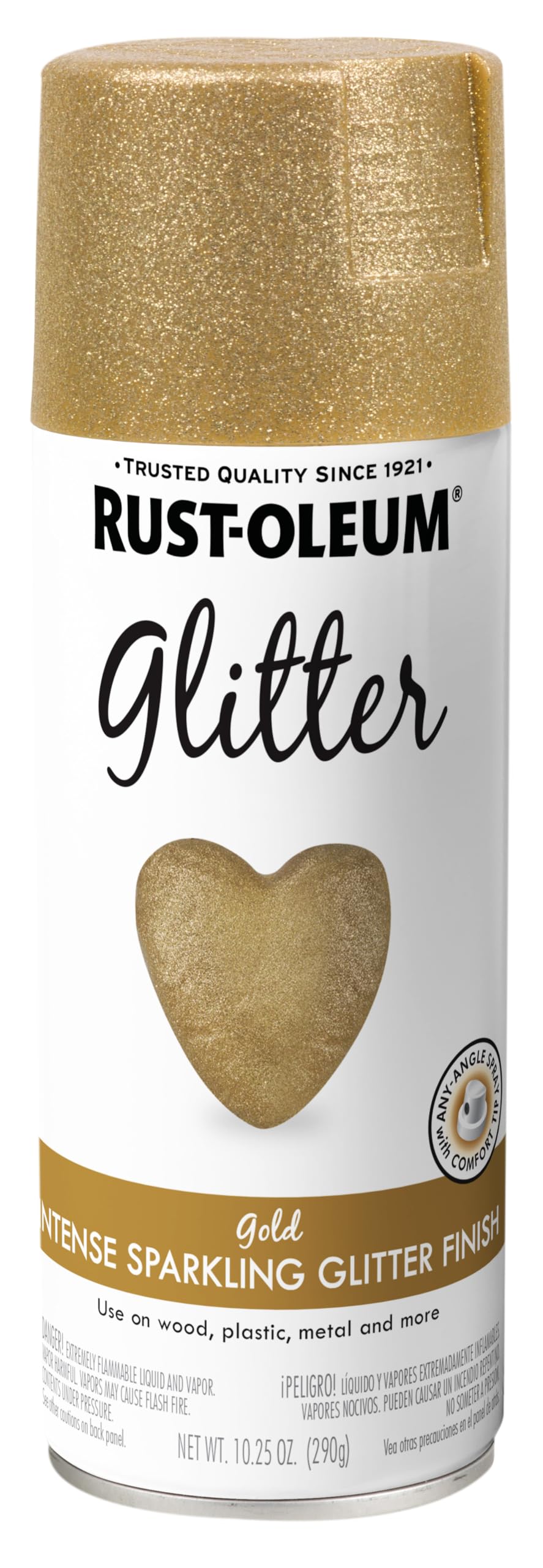 Rust-Oleum 301495 Specialty Glitter Spray Paint, 10.25 oz, Gold