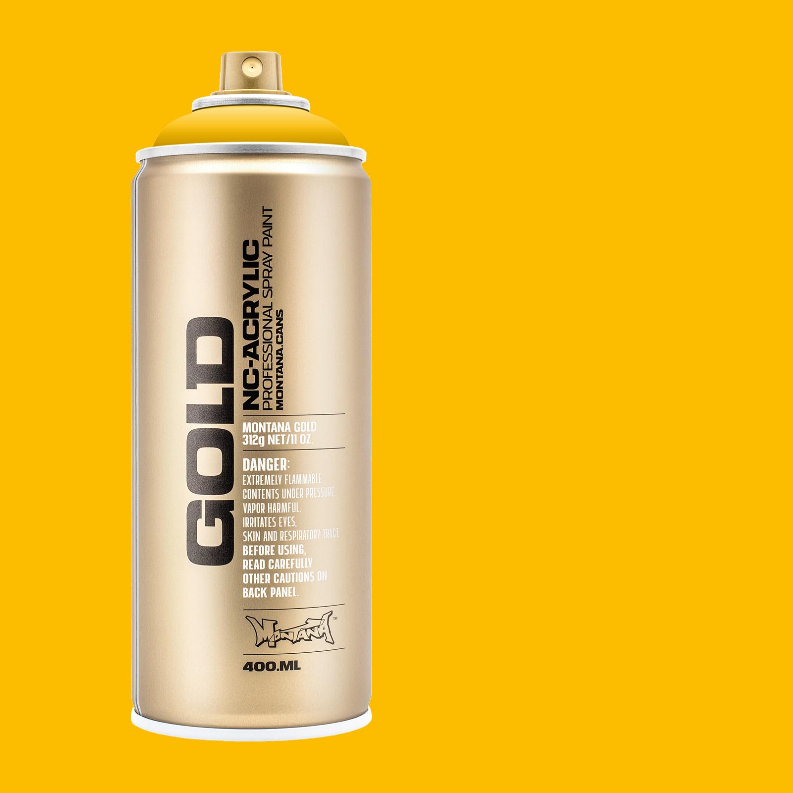 Montana Cans GOLD Spray Paint, 400ml, Shock Yellow (Model: MXG-S1010)