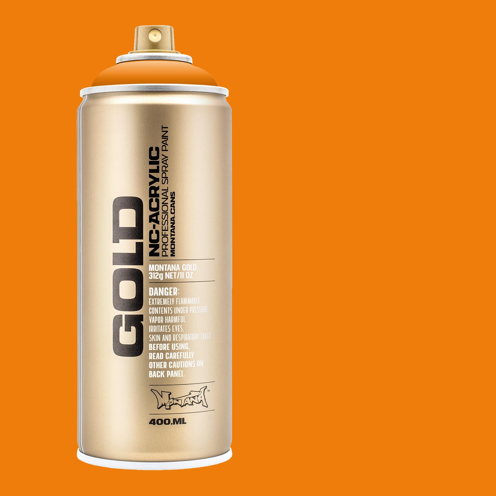 Montana Cans GOLD Spray Paint, 400ml, Shock Light Orange