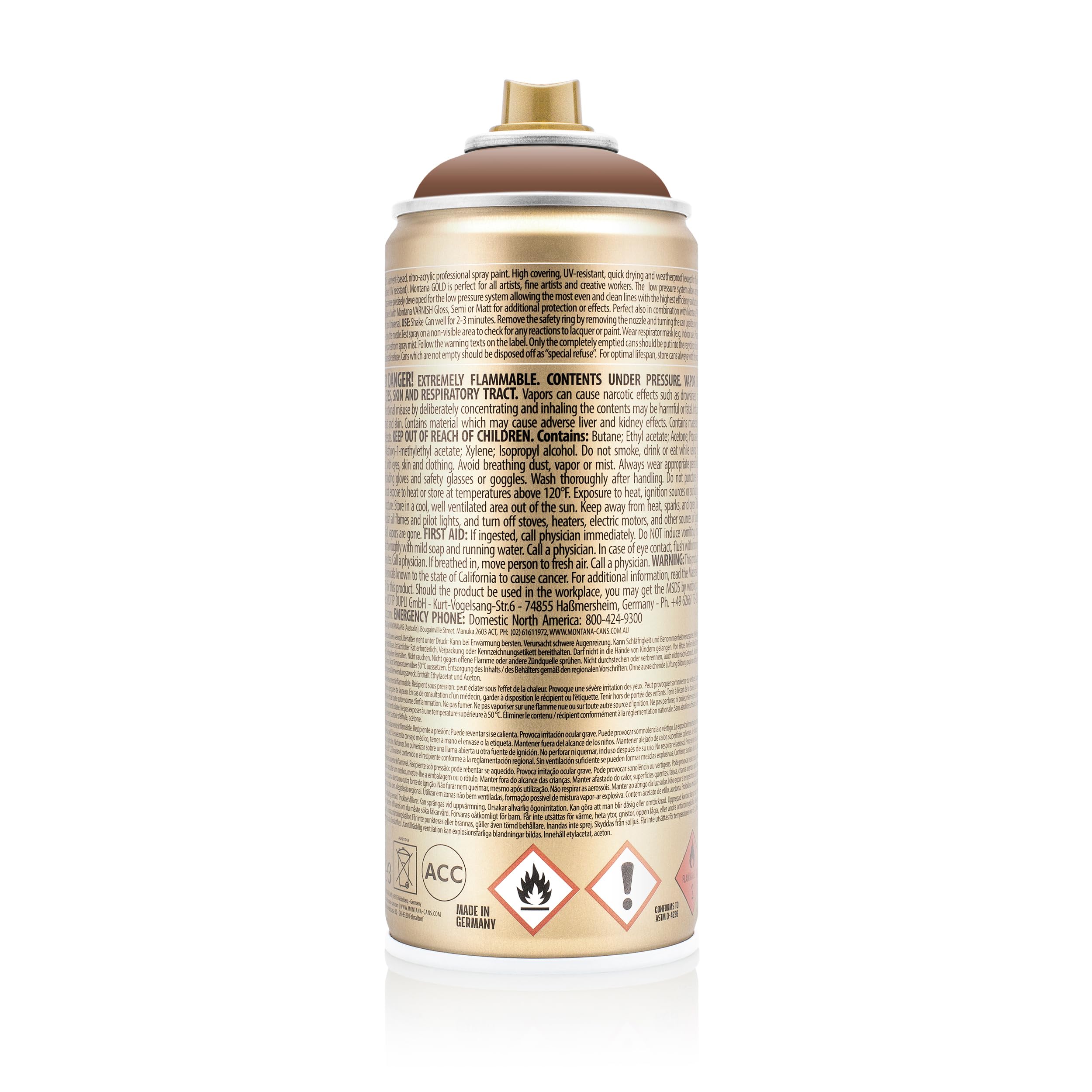 Montana Cans GOLD Spray Paint, 400ml, Hot Chocolate