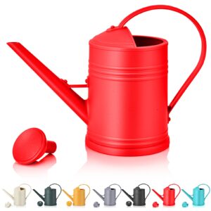 okrek watering can indoor watering cans for house plants, small watering can indoor plants, plant watering can for outdoor plants garden flower (1/2 gallon, red)