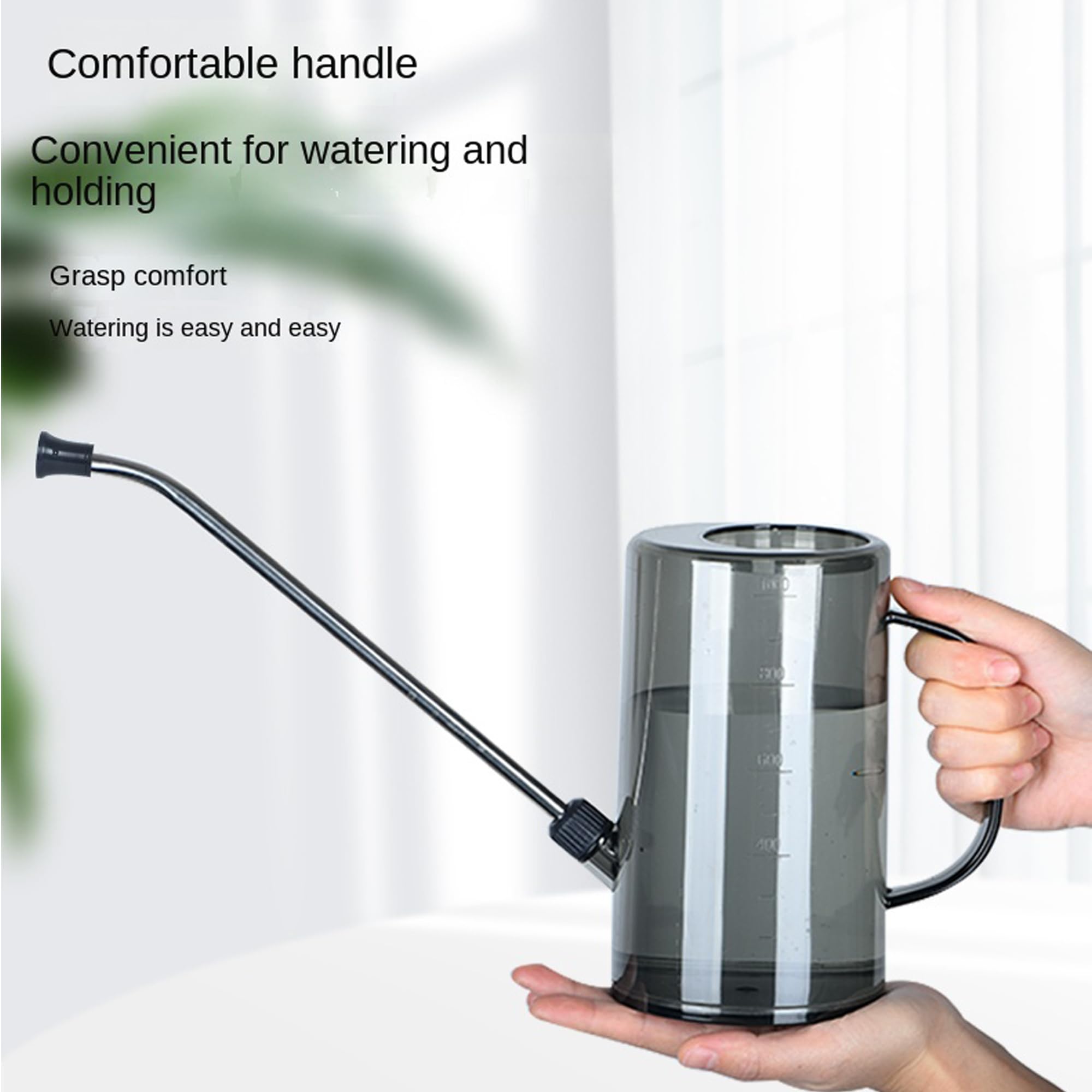 XDMTWLKJ 1L/34oz Thickened Household Gardening Watering Can Large Capacity Spray Bottle Long-Nozzle Garden Plant Watering Pot Sprayer (Grey)