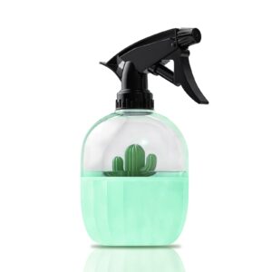 andiker water spray bottle, 500ml decorative watering can for indoor plants plastic mister spray bottle with adjustable nozzle 2 ways spray bottle for plants for gardening (green)