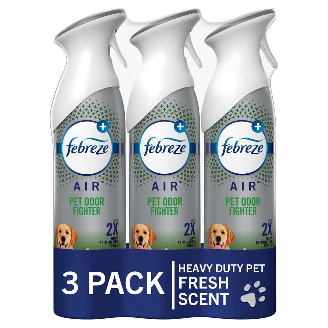 Febreze Air Freshener Spray, Heavy Duty Pet Odor Fighter for Home, Pet Air Freshener, Pet Friendly, Odor Fighter for Strong Odor, 8.8 Oz (Pack of 3)