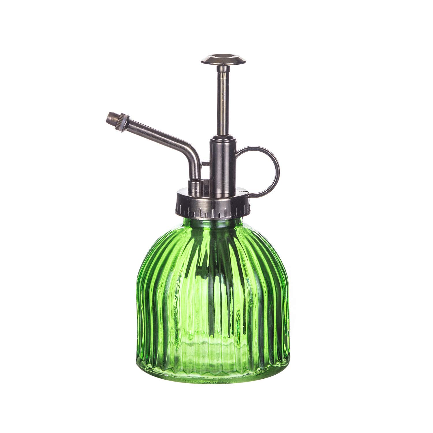 Flowers Water Spray Bottle Glass Watering Can Mini Vintage Plant Misters Decorative Plant Atomizer Watering Pot with Pump for Terrariums Flowers Potted Plants, Green