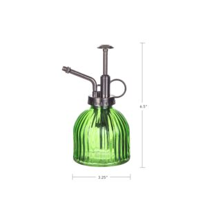 Flowers Water Spray Bottle Glass Watering Can Mini Vintage Plant Misters Decorative Plant Atomizer Watering Pot with Pump for Terrariums Flowers Potted Plants, Green