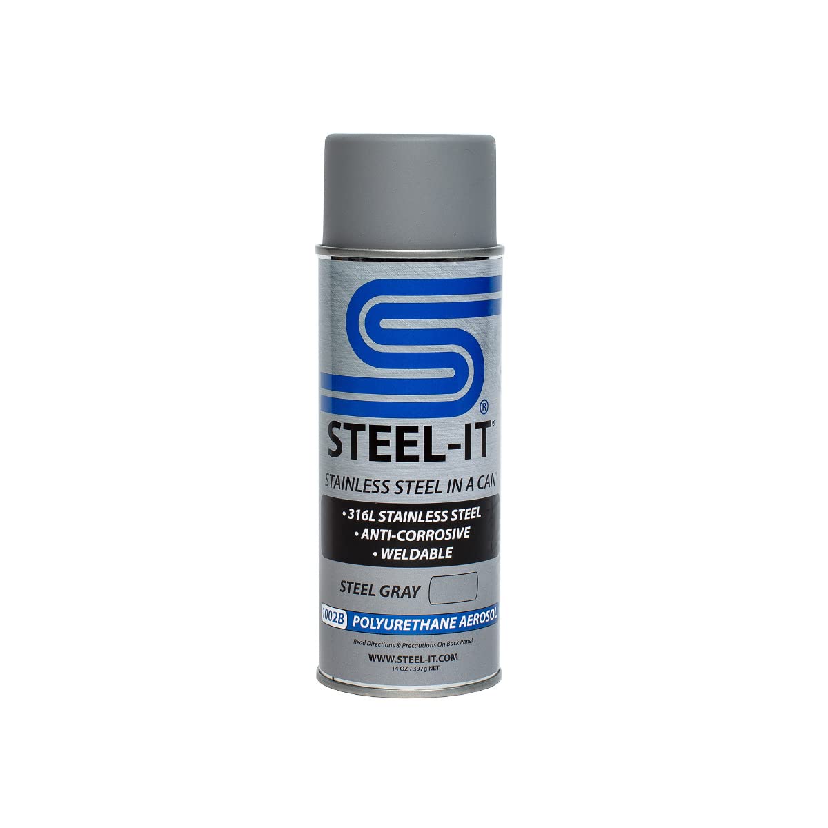 Steel-It 1002B Polyurethane Aerosol, Industrial Paint Coatings, Weldable, Easy to Apply - Steel Gray (1 Pack)