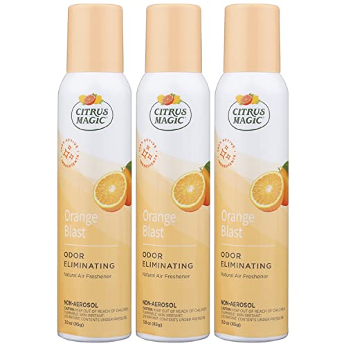 Citrus Magic Natural Odor Eliminator Air Freshener Spray for Home, Orange Blast, 3-Ounce, Pack of 3