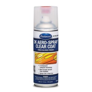 eastwood 2k paint aerosol spray automotive with long-lasting and durable finish 12 oz can | clear coat