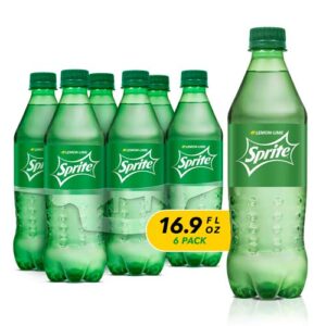 Sprite Lemon Lime Soda Soft Drinks, 16.9 fl oz, 6 Count - Pack of 12