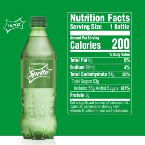 Sprite Lemon Lime Soda Soft Drinks, 16.9 fl oz, 6 Count - Pack of 12