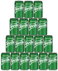 murai - (pack of 18) sprite 7.5 oz. mini soda cans | a refreshing thirst queshing flavored |bulk size soft drink pack | great beverage care package or mixer |ideal for the home and office small fridge