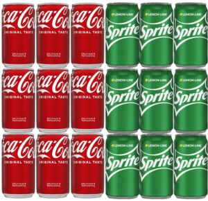 murai - (18 pack bundle) 9 cola, 9 sprite| 7.5 oz. mini soda cans | two of the best refreshing thirst queshing flavores | bulk size soft drink pack | great beverage care package or mixer | ideal for