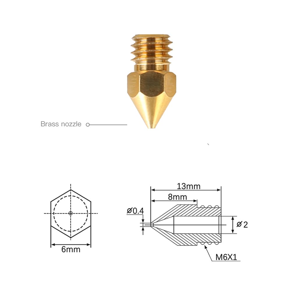 Creality Original Ender 3 S1/Pro Series 15pcs Nozzle with 5pcs Silicone Sock, 5pcs MK Nozze, 5pcs Brass Nozzle, 5pcs MK8 Nozzle, for Creality Sprite Extruder/Ender 3 S1/Ender 3 S1 Pro/Ender 3 S1 Plus