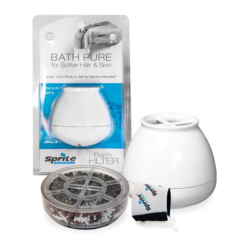 Sprite Showers Ball Bath Filter (White) and Slim-Line Shower Filter Replacement Cartridge