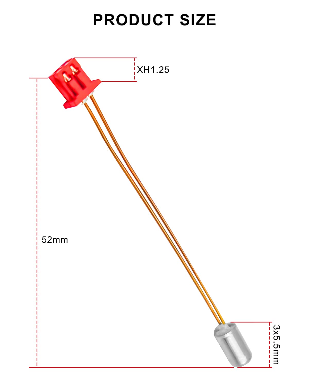 TIKSCIENCE Extruder Thermistor Temperature Sensor NTC 100K 3950 Fit for Sprite Extruder Pro FDM Ender 3 S1 CR10 Smart Pro Ender 3 SI Pro Sermoon V1 Pro 3D Printer, Red, 300℃