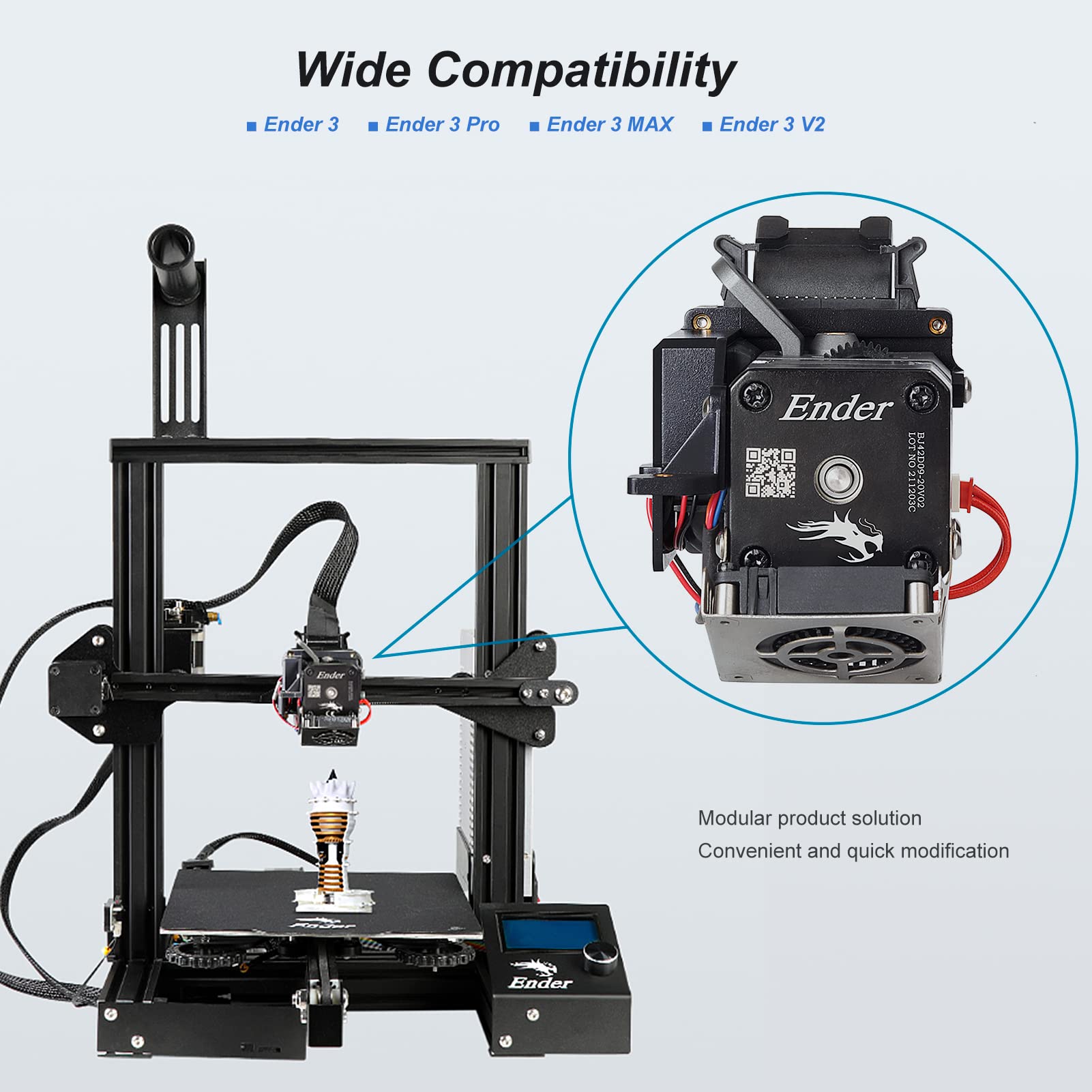 ENOMAKER Creality Sprite Extruder Pro Kit Upgrade Direct Drive All Metal Hotend 300℃ High Temperature Convenient Retrofit for Creality Ender 3/Pro/V2/MAX/NEO(4.2.7) 3D Printer Head Replacement