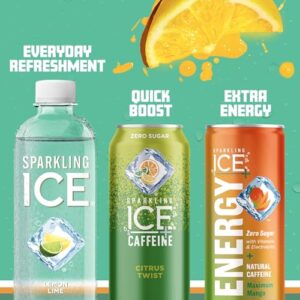 Sparkling Ice, Lemon Lime Sparkling Water, Zero Sugar Flavored Water, with Vitamins and Antioxidants, Low Calorie Beverage, 17 Fl Oz (Pack of 12)