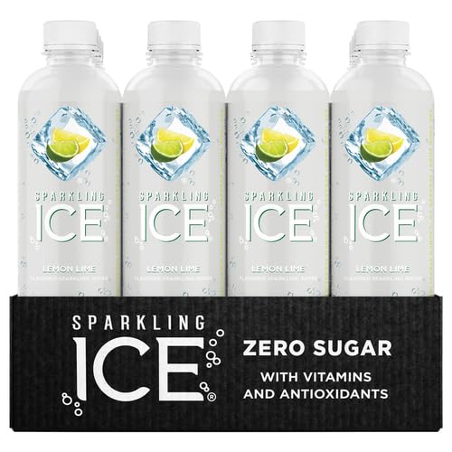 Sparkling Ice, Lemon Lime Sparkling Water, Zero Sugar Flavored Water, with Vitamins and Antioxidants, Low Calorie Beverage, 17 Fl Oz (Pack of 12)