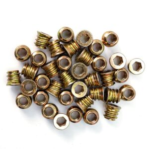 50 Pieces 1/4-20 Threaded Inserts for Wood Nutsert Furniture Screw-in Nut 10mm Length Hex Drive