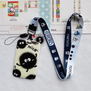 RHXWFDG Anime Soot Sprite Lanyard Keychain, ID Badges Key Lanyard for ID Card Holder, Cell Phone Case (Colorful)