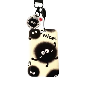 RHXWFDG Anime Soot Sprite Lanyard Keychain, ID Badges Key Lanyard for ID Card Holder, Cell Phone Case (Colorful)