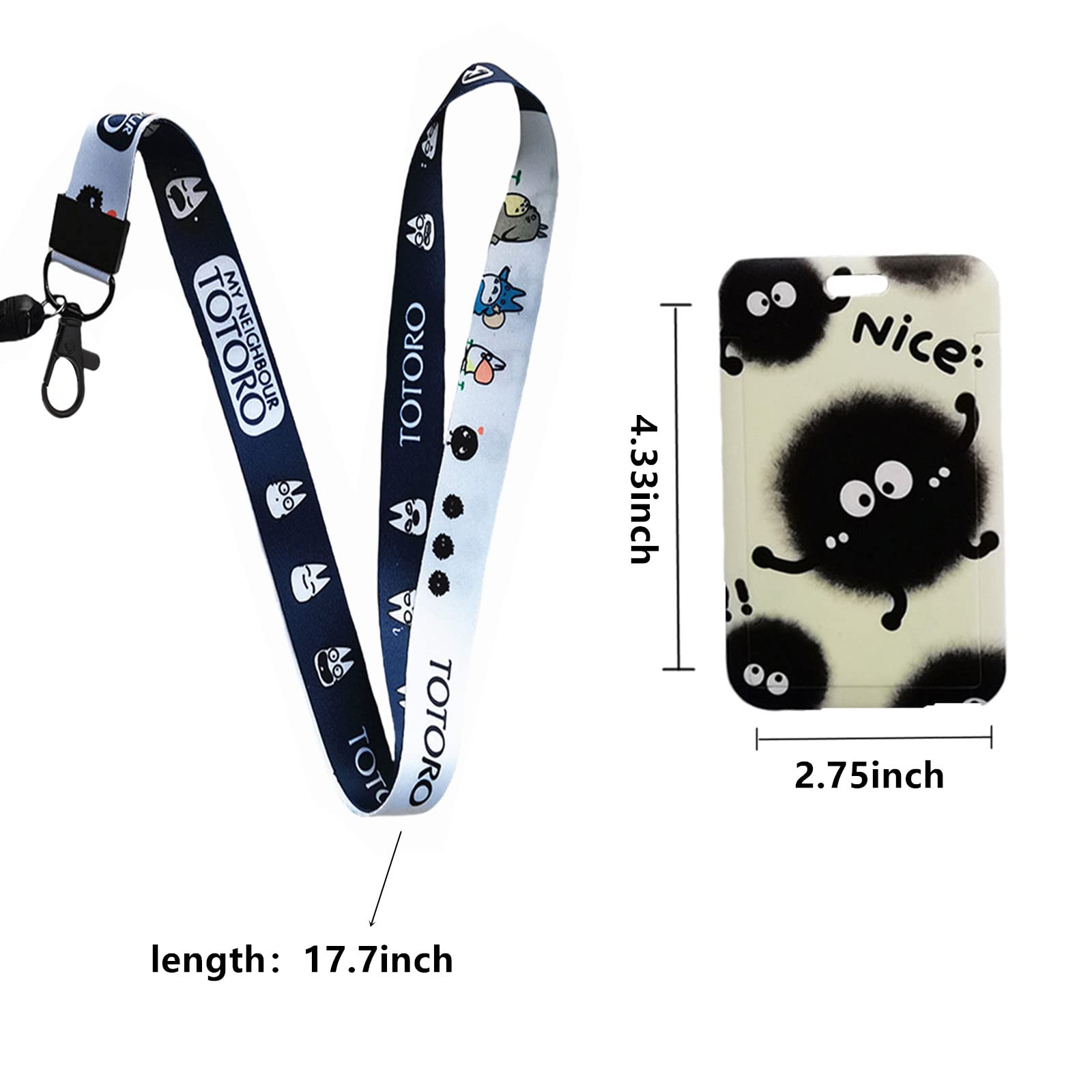 RHXWFDG Anime Soot Sprite Lanyard Keychain, ID Badges Key Lanyard for ID Card Holder, Cell Phone Case (Colorful)