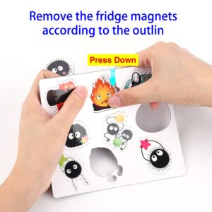 Pounchi Soot Sprites Fridge Magnet (9 Pack) Anime Magnet Bumper Office Cabinets Decoration Fridge Metal Magnet Flexible Reusable Magnetic Vinyl