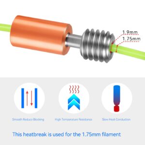 UniTak3D Ender 3 S1 Bimetal Heatbreak,Sprite Extruder Pro Throat Tube Copper+Titanium Alloy Support 400℃ for Ender-3 S1 Plus/Ender-3 S1 Pro/CR-10 Smart Pro/Sermoon V1/Sermoon V1 Pro/K1&K1 Max(2Pcs)