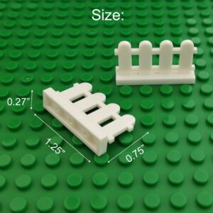 SPRITE WORLD Building Block Toy Accessories 1 x 4 x 2 White Picket Fence, Bulk - 50 Pieces per Package (White)