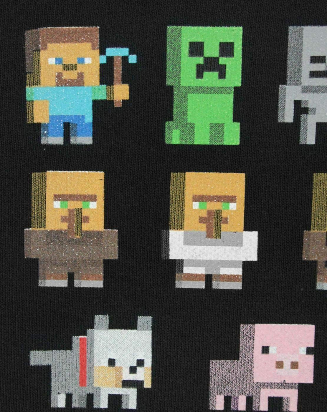 Minecraft Boys Jumper Kids Sprites Creeper Pig Black Sweatshirt Sweater 9-10 Years